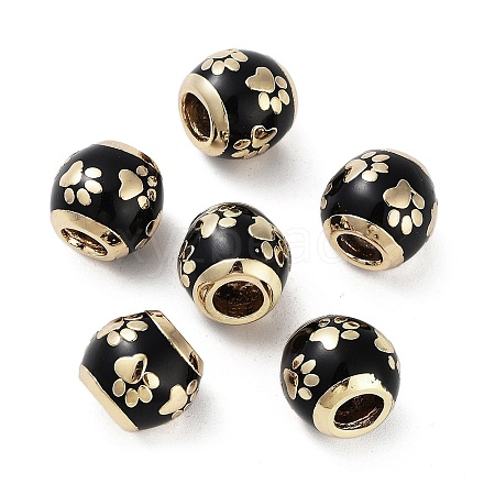 Golden Plated Alloy Enamel European Beads FIND-E046-04G-1