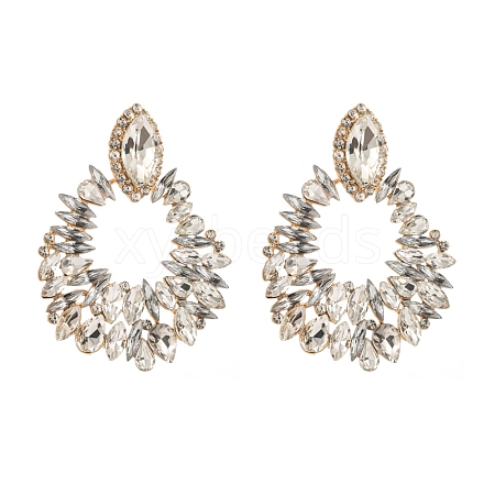 Alloy Rhinestone Stud Earring PW-WGF407E-04-1