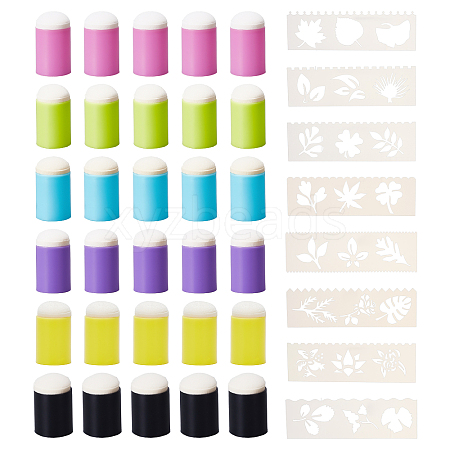 30Pcs 6 Colors Sponge Painting Tool DIY-CP0007-53-1
