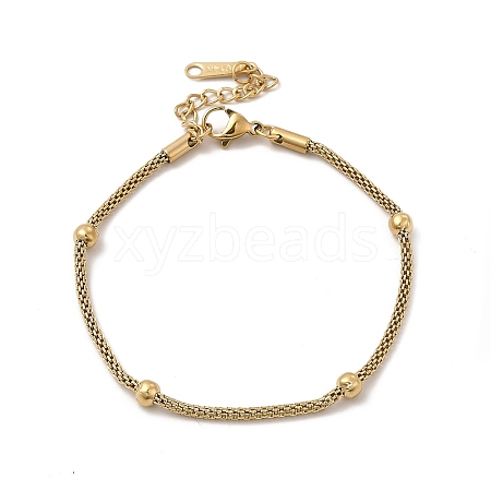 Ion Plating(IP) 304 Stainless Steel Satellite Chain Bracelet for Women BJEW-G667-11G-1