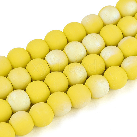 Frosted Opaque Glass Beads Strands GLAA-T032-P6mm-MBB16-1