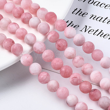 Natural White Jade Bead Strands X-G-R297-8mm-27-1