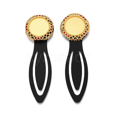 Alloy & Iron Bookmark Cabochon Settings PALLOY-N184-04G-1