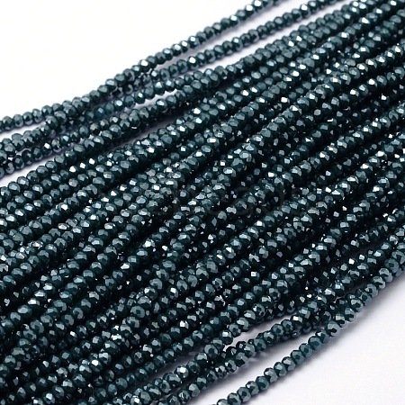 Faceted Rondelle Full Rainbow Plated Electroplate Glass Beads Strands X-EGLA-M004-2mm-A05-1