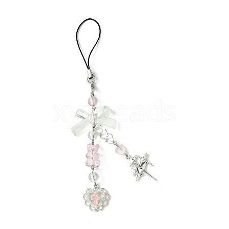 Acrylic Mobile Phone Straps HJEW-FZ00017-03-1