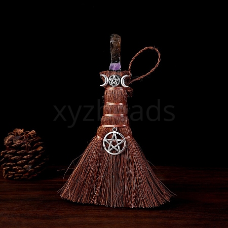 Natural Smoky Quartz Witch Brooms Pendant Decorations PW-WG0D0C3-03-1