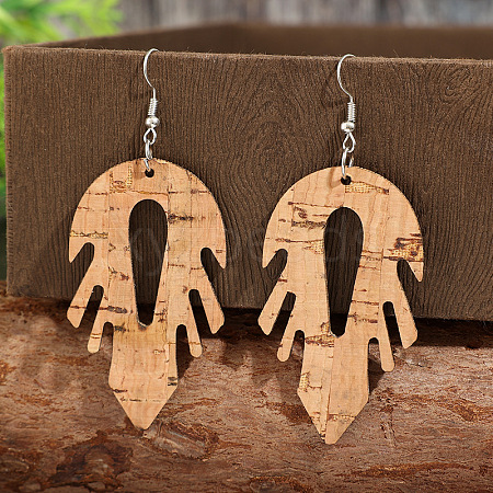 Bohemian Wood & Zinc Alloy Dangle Earrings WG7F193-01-1