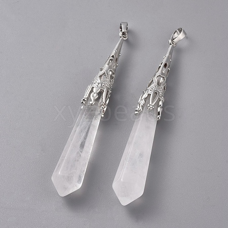 Natural Quartz Crystal Big Pointed Pendants G-G797-05P-10-1