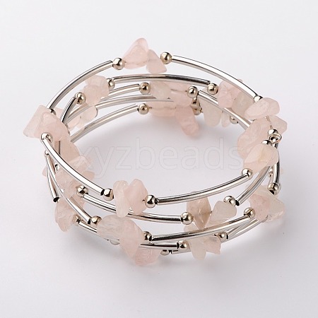 Gemstone Chip Warp Bracelets X-BJEW-JB01517-01-1