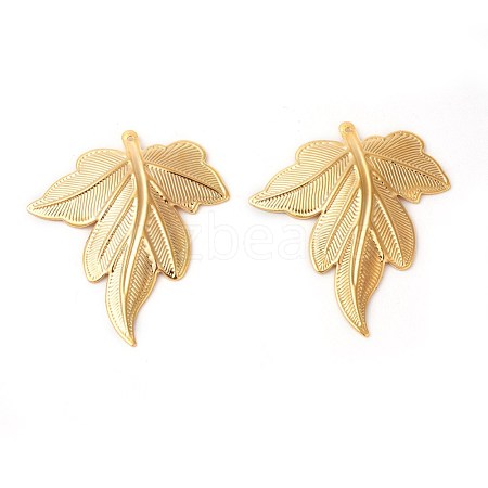 Autumn Theme Brass Pendants KK-F772-06G-1