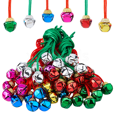 60Pcs 6 Colors Iron Bell Pendant Decorations AJEW-ME0002-50-1