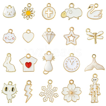 20Pcs 20 Styles Alloy Enamel Pendants ENAM-FS0001-73C-1