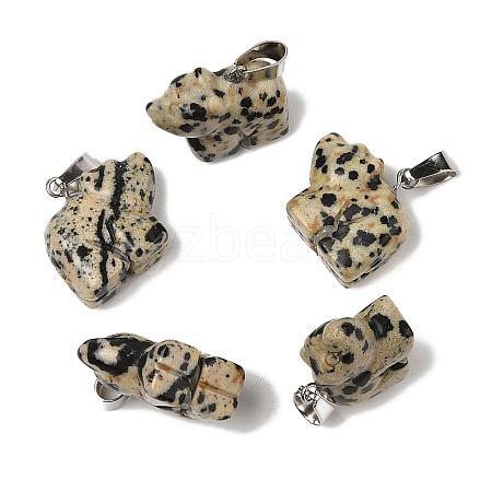 Natural Dalmatian Jasper Pendants G-B127-02P-03-1