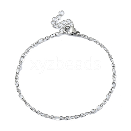 Non-Tarnish 316 Surgical Stainless Steel Figaro Chain Bracelets for Women BJEW-D023-03P-1