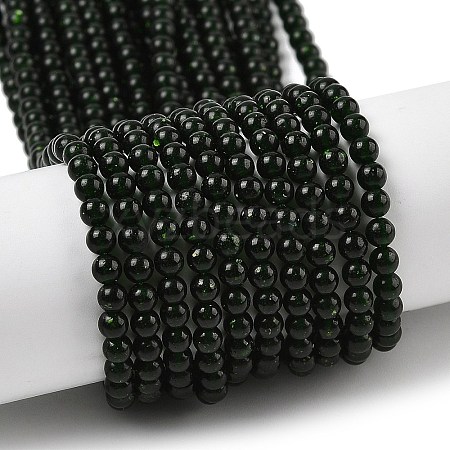 Synthetic Green Goldstone Beads Strands G-G189-B03-03-1