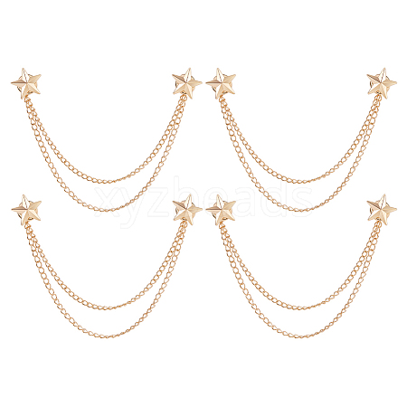 4Pcs Alloy Hanging Chain Brooch JEWB-FH0002-93G-1