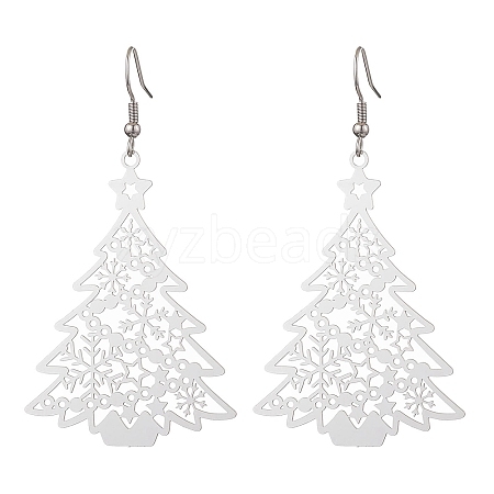 Tarnish Resistant 304 Stainless Steel Dangle Earrings EJEW-JE05876-S-1