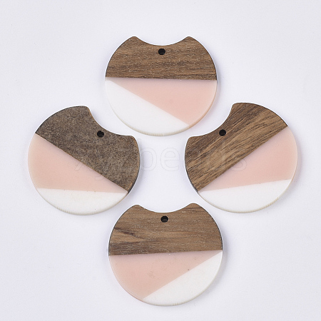 Two Tone Resin & Walnut Wood Pendants RESI-Q210-011A-B04-1