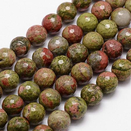 Natural Unakite Beads Strands G-D840-45-6mm-1