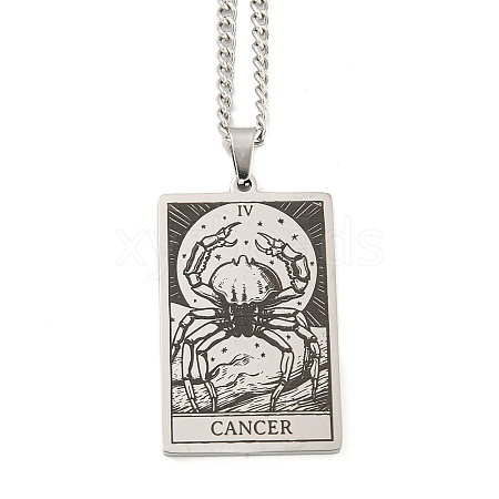 Non-Tarnish 304 Stainless Steel Tarot Pendant Necklaces NJEW-A026-01P-04-1