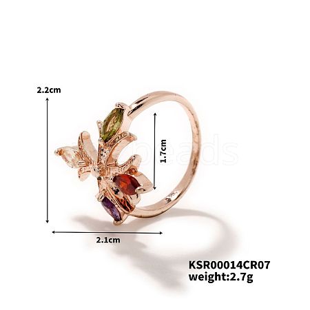 Chic Vintage Cross Ring with Colorful Design for Stylish Hand Decoration. KU6234-1-1