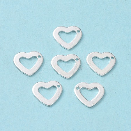 201 Stainless Steel Open Heart Charms STAS-L234-078S-1