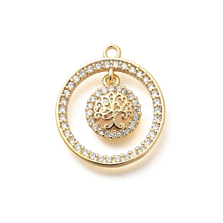 Brass Micro Pave Cubic Zirconia Pendants KK-G519-07G-05-1