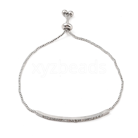 Alloy Crystal Rhinestone Box Chain Slider Bracelets BJEW-F469-01P-1