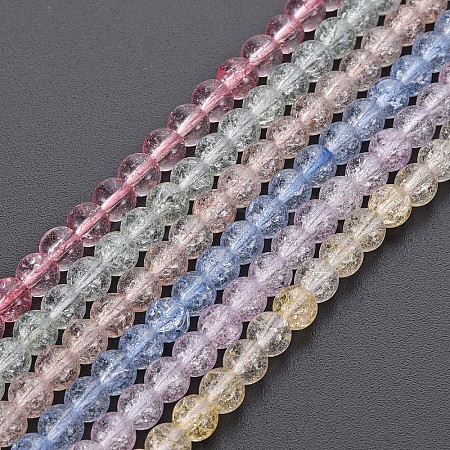 Crackle Glass Beads Strands GLAA-S192-B-006-1