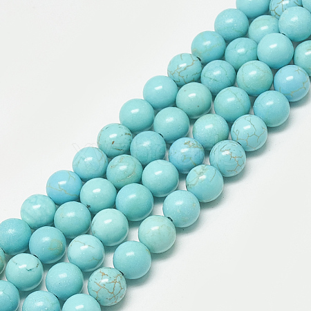 Synthetic Turquoise Beads Strands G-S300-109-8mm-1