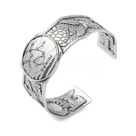 Constellation Alloy Open Cuff Bangles for Women Men BJEW-C064-01AS-06-1