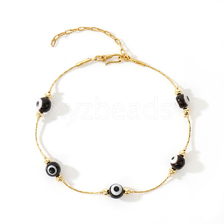 Bohemian Handmade Brass Bead Glass Bracelets HV6711-5-1