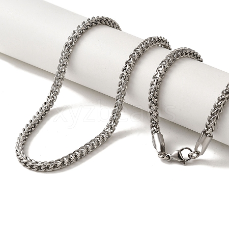 Non-Tarnish 304 Stainless Steel Wheat Chain Necklaces for Women Men BJEW-Q341-13P-1