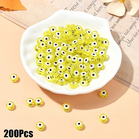 200Pcs Transparent Acrylic Beads TACR-YW0002-08C-1