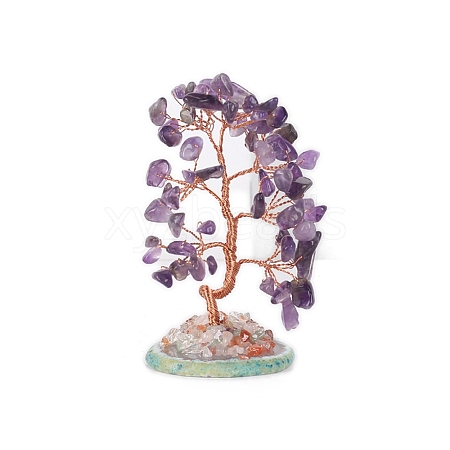 Natural Amethyst Chips Tree of Life Decorations PW-WG497C0-03-1