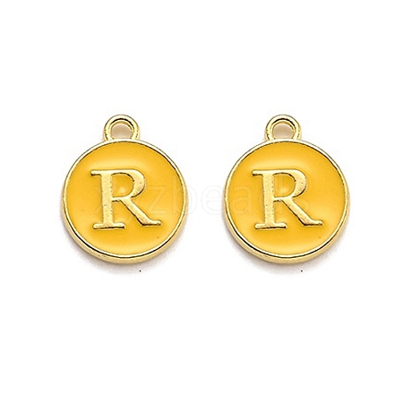 Golden Plated Alloy Enamel Charms LS-ENAM-Q437-13R-1