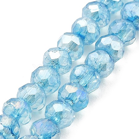 Spray Painted Imitation Jade Glass Beads Strands GLAA-P058-01A-02-1