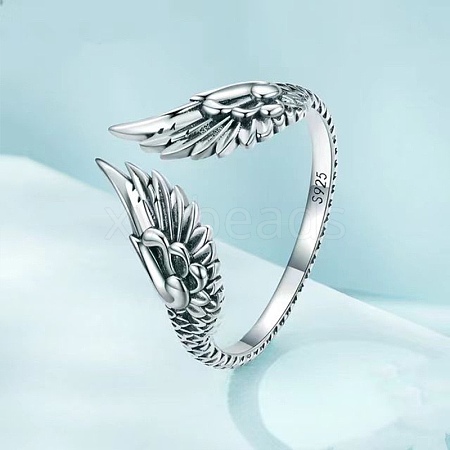 Simple Style Cute 925 Sterling Silver Wing Cuff Rings FS-WG9C3E6-01-1