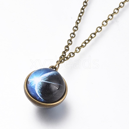 Glass Pendant Necklace NJEW-D281-B-08AB-1