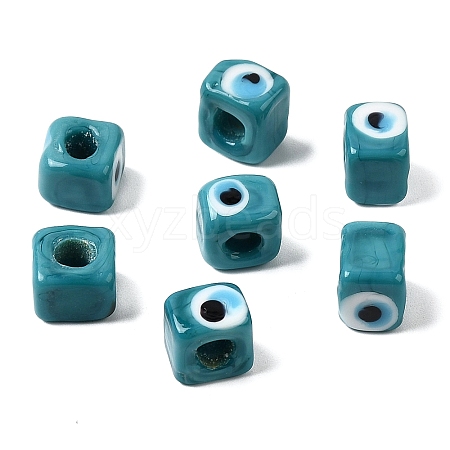 Handmade Evil Eye Lampwork European Beads LAMP-G143-06J-1