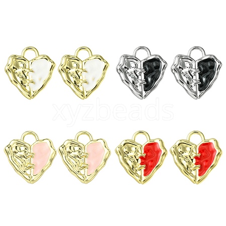 8Pcs 4 Colors Alloy Enamel Pendants ENAM-FS0001-70-1