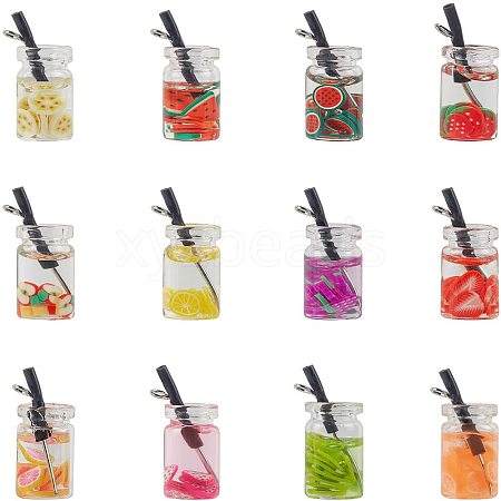 Glass Bottle Pendants CRES-NB0001-07-1