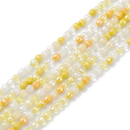 Gradient Color Electroplate Glass Bead Strands X-GLAA-E042-04D-1