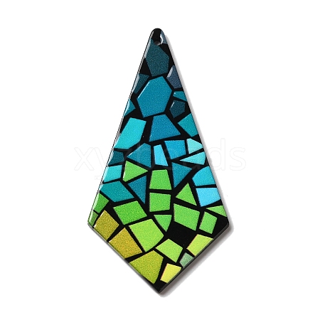 Printed Kite Acrylic Big Pendants OACR-L018-14C-1