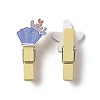 Animal Theme Wooden & Iron Clothes Pins AJEW-H137-06-2