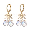 Alloy Bowknot with Glass Teardrop Dangle Leverback Earrings EJEW-TA00114-1