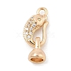 Brass Micro Pave Clear Cubic Zirconia Hook and S-hook Clasps KK-C080-01G-1