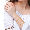 ANATTASOUL 4Pcs 4 Style Alloy Curb & Cable & Paperclip & Herringbone Chain Bracelets Set for Men Women BJEW-AN0001-13-5
