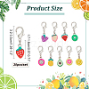 20Pcs 10 Styles Fruit Handmade Polymer Clay Pendant Stitch Markers HJEW-NB00048-2