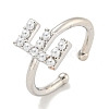 Rack Plating Brass Open Cuff Rings for Women RJEW-F162-01P-E-1